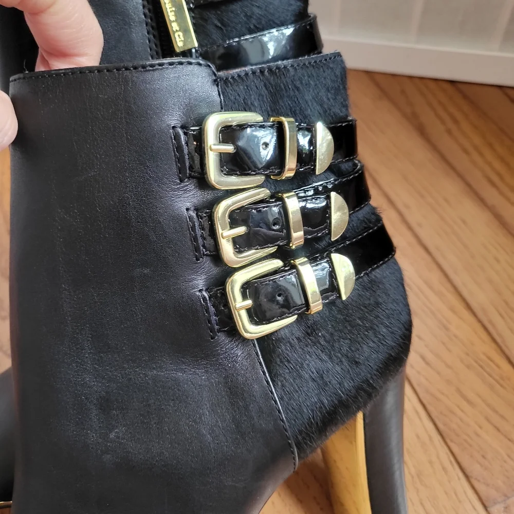 Louise Et Cie Black Leather Ankle Boots NWOT Sz 10 - Picture 5 of 13